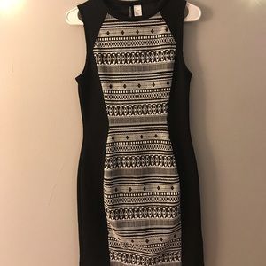 black and white bodycon dress